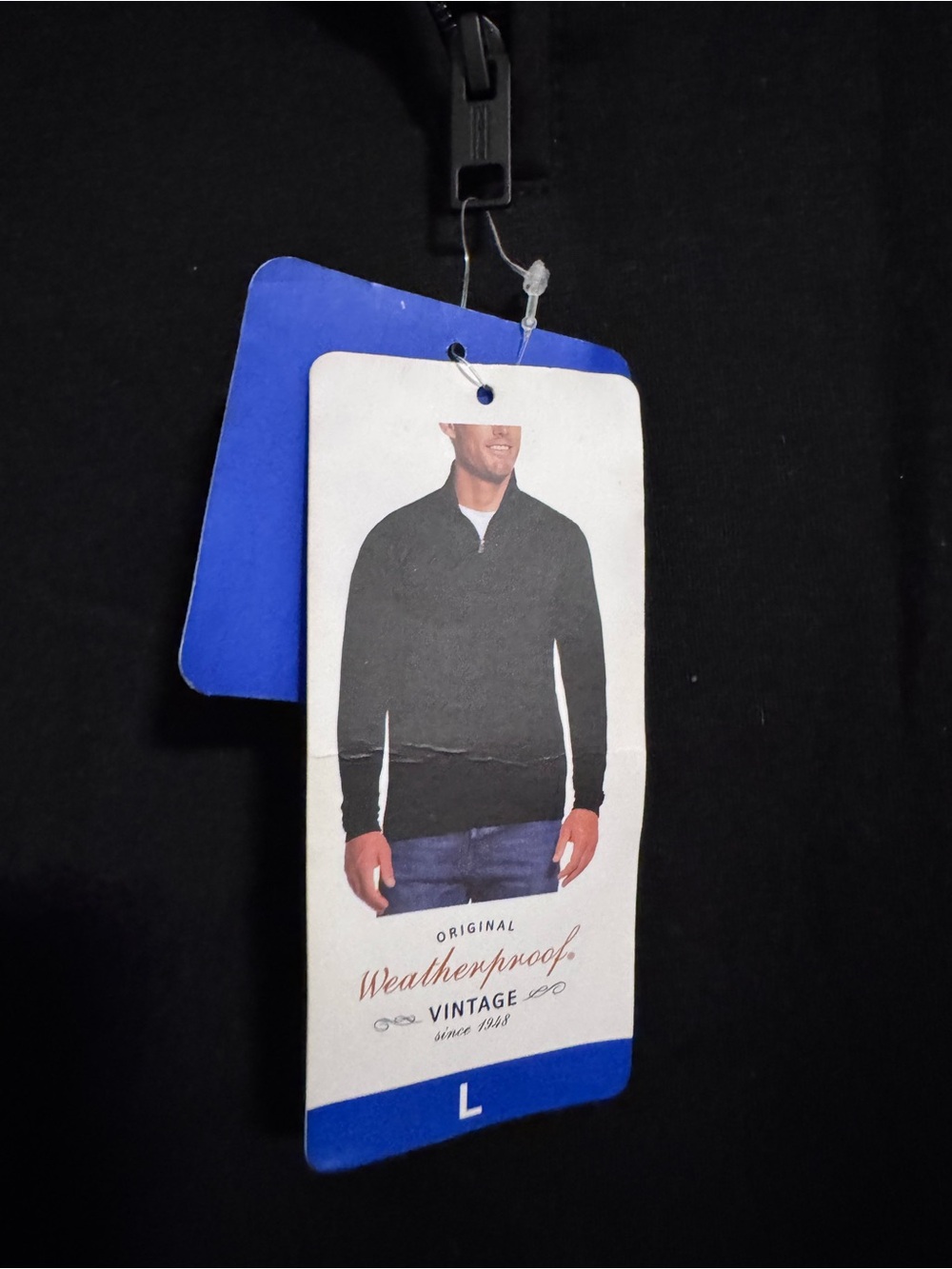 Weatherproof Vintage Men's Black Quarter-Zip Sweater - L nwt long sleeve zipper